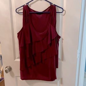 Feminine Crimson Attention Layered Blouse XL